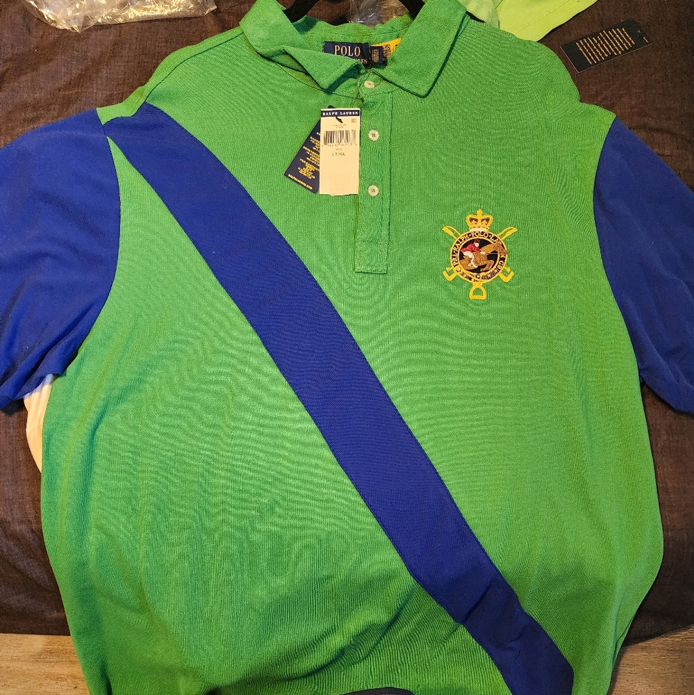 Polo Green and Blue Striped Shirt